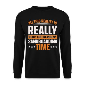 Sandboard Love Boardsport Sand Dune Sandboarding - Unisex Sweatshirt - black - Front - Alina (178cm) & Michal (187cm)