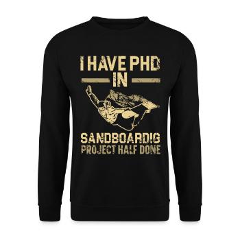 Sandboarding Love Boardsport Sand Sand Dune Sandbo - Unisex Sweatshirt - black - Front - Alina (178cm) & Michal (187cm)