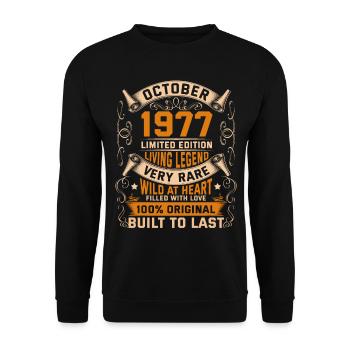 Birthday Legends 100% Original Octobre 1977 - Sweat-shirt Unisexe - noir - Devant - Alina (178cm) & Michal (187cm)