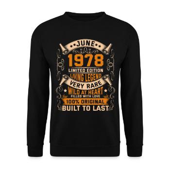 Birthday Legends 100% Original June 1978 - Unisex Pullover - Schwarz - Vorne - Alina (178cm) & Michal (187cm)