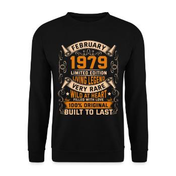 Birthday Legends 100% Original February 1979 - Unisex Pullover - Schwarz - Vorne - Alina (178cm) & Michal (187cm)