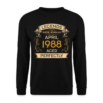 Geburtstag Legends Were Born In April 1988 - Unisex Pullover - Schwarz - Vorne - Alina (178cm) & Michal (187cm)