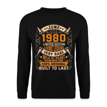 Birthday Legends 100% Original Juin 1980 - Sweat-shirt Unisexe - noir - Devant - Alina (178cm) & Michal (187cm)