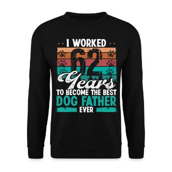 62 Year Old Best Dog Father 62 Birthday Dog Dad - Unisex Pullover - Schwarz - Vorne - Alina (178cm) & Michal (187cm)
