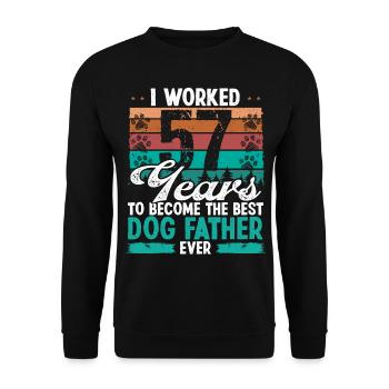 57 Year Old Best Dog Father 57 Birthday Dog Dad - Unisex Pullover - Schwarz - Vorne - Alina (178cm) & Michal (187cm)