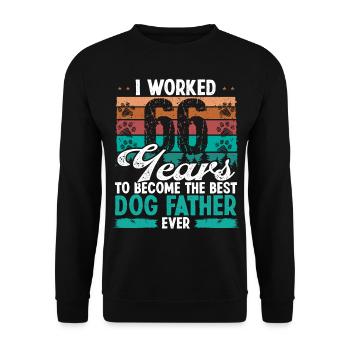 66 Year Old Best Dog Father 66 Birthday Dog Dad - Unisex Pullover - Schwarz - Vorne - Alina (178cm) & Michal (187cm)