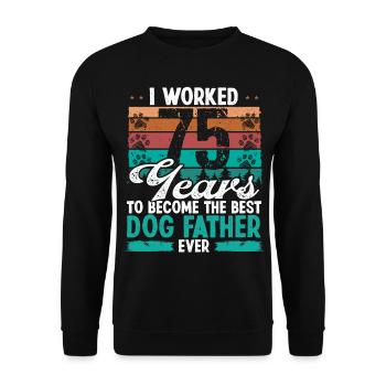 75 Year Old Best Dog Father 75 Birthday Dog Dad - Unisex Sweatshirt - black - Front - Alina (178cm) & Michal (187cm)