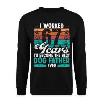 67 Year Old Best Dog Father 67 Birthday Dog Dad - Unisex Pullover - Schwarz - Vorne - Alina (178cm) & Michal (187cm)