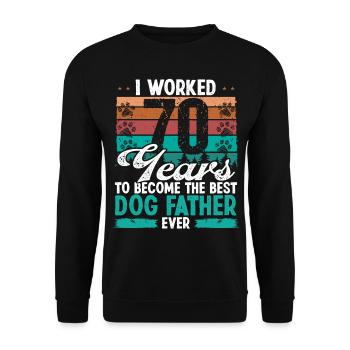 70 Year Old Best Dog Father 70 Birthday Dog Dad - Unisex Sweatshirt - black - Front - Alina (178cm) & Michal (187cm)
