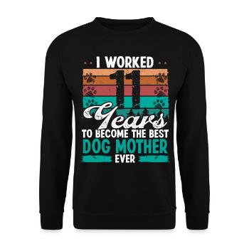 11 Year Old Best Dog Mother 11 Birthday Dog Mom - Unisex Pullover - Schwarz - Vorne - Alina (178cm) & Michal (187cm)