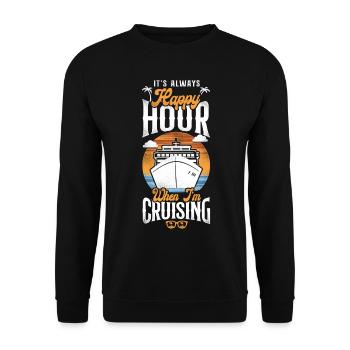 Cruise Ship Vacation Vintage It's - Unisex Pullover - Schwarz - Vorne - Alina (178cm) & Michal (187cm)