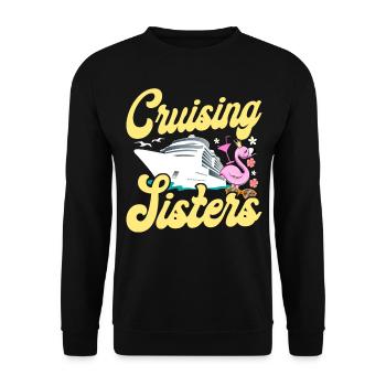 Cruise Ship Vacation Sister Girl - Unisex Sweatshirt - black - Front - Alina (178cm) & Michal (187cm)