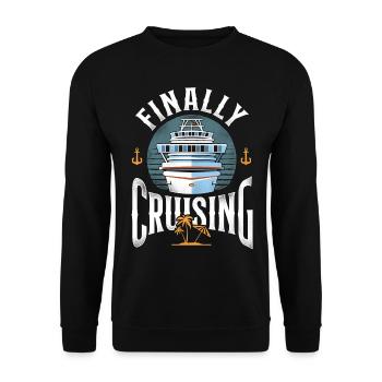 Cruise Ship Vacation Finally - Unisex Pullover - Schwarz - Vorne - Alina (178cm) & Michal (187cm)