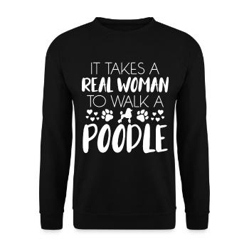 Cadeau de propriétaire de chien caniche - Sweat-shirt Unisexe - noir - Devant - Alina (178cm) & Michal (187cm)