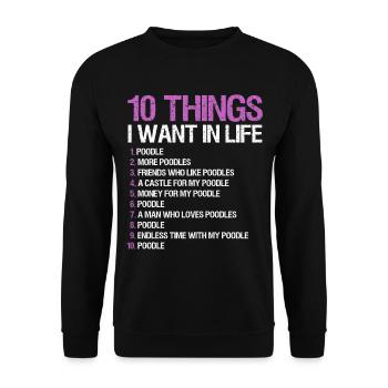Poodle Dog Owner Gift - Unisex Sweatshirt - black - Front - Alina (178cm) & Michal (187cm)