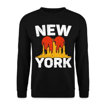 New York États-Unis Amérique New York Empire Stater - Sweat-shirt Unisexe - noir - Devant - Alina (178cm) & Michal (187cm)