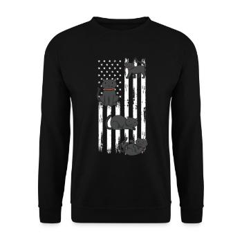 Chat Drapeau américain Patriotique Cat Lover Cat - Sweat-shirt Unisexe - noir - Devant - Alina (178cm) & Michal (187cm)