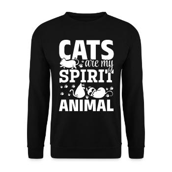 Les chats sont mon animal d’âme que j’aime les chats doux - Sweat-shirt Unisexe - noir - Devant - Alina (178cm) & Michal (187cm)