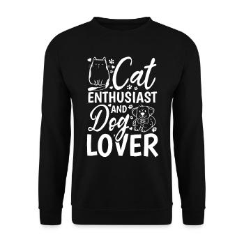 Cat lovers and dog lovers - Unisex Sweatshirt - black - Front - Alina (178cm) & Michal (187cm)