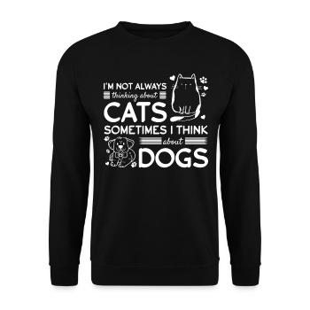 Cat lovers Dog owners Cat owners Hundeli - Unisex Sweatshirt - black - Front - Alina (178cm) & Michal (187cm)