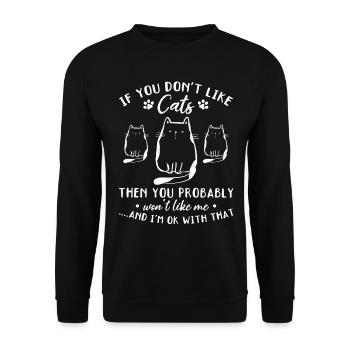 Amoureux des chats Propriétaires de chats Chats mignons - Sweat-shirt Unisexe - noir - Devant - Alina (178cm) & Michal (187cm)