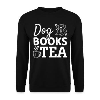 Hund Bücher Tee I Hundeliebhaber Buch Lesen Buchli - Unisex Pullover - Schwarz - Vorne - Alina (178cm) & Michal (187cm)