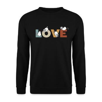 Chats ADOREZ Chats I Amoureux des chats Chat besit - Sweat-shirt Unisexe - noir - Devant - Alina (178cm) & Michal (187cm)