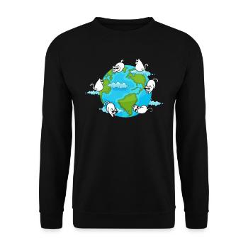 Lustige Katze Meme für Katzenliebhaber Cute Cats I - Unisex Pullover - Schwarz - Vorne - Alina (178cm) & Michal (187cm)