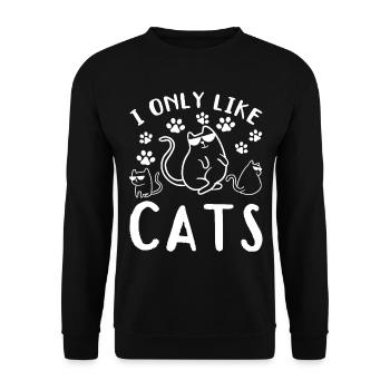 Cat owner Cute cat lover I like - Unisex Sweatshirt - black - Front - Alina (178cm) & Michal (187cm)