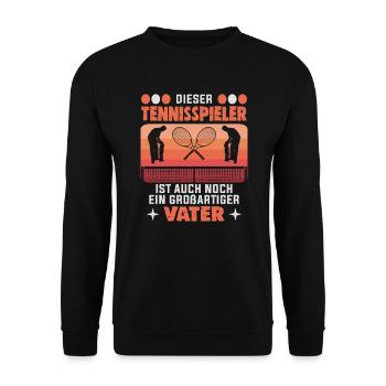 Joueur de tennis Fête des Pères Instructeur de tennis - Sweat-shirt Unisexe - noir - Devant - Alina (178cm) & Michal (187cm)