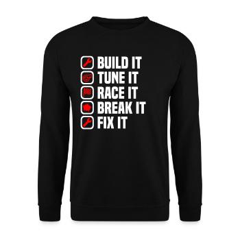 Muscel Car V8 Turbocharger Tuning Rennwagen - Unisex Pullover - Schwarz - Vorne - Alina (178cm) & Michal (187cm)