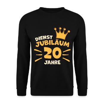 Dienstjubiläum 20 Jahre Firmenjubiläum Glückwunsch - Unisex Pullover - Schwarz - Vorne - Alina (178cm) & Michal (187cm)