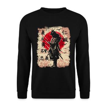 Samurai Japanese Warrior Swordsman Kanji - Unisex Sweatshirt - black - Front - Alina (178cm) & Michal (187cm)