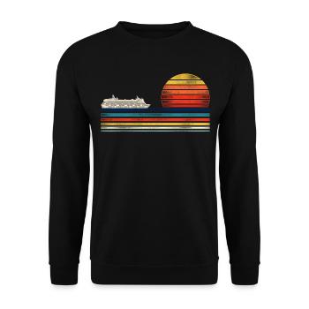 Croisière Vacances Rétro Vintage - Sweat-shirt Unisexe - noir - Devant - Alina (178cm) & Michal (187cm)