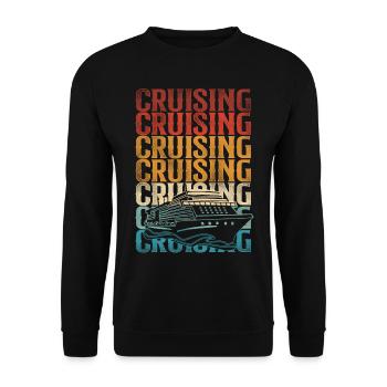 Cruise Ship Vacation Retro Vintage - Unisex Sweatshirt - black - Front - Alina (178cm) & Michal (187cm)