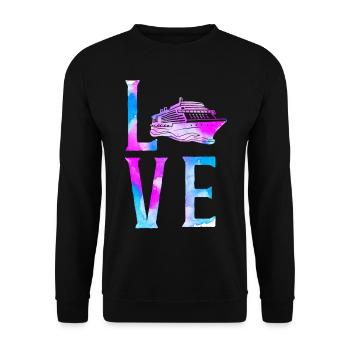 Cruise Ship Vacation Watercolor - Unisex Pullover - Schwarz - Vorne - Alina (178cm) & Michal (187cm)