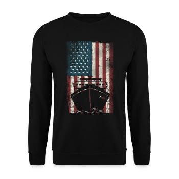 Bateau de croisière Vacances Pavillon américain - Sweat-shirt Unisexe - noir - Devant - Alina (178cm) & Michal (187cm)
