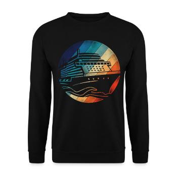 Croisière Vacances Rétro Vintage - Sweat-shirt Unisexe - noir - Devant - Alina (178cm) & Michal (187cm)