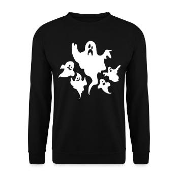 Gespenst Halloween Lustige Halloween Gespenster - Unisex Pullover - Schwarz - Vorne - Alina (178cm) & Michal (187cm)