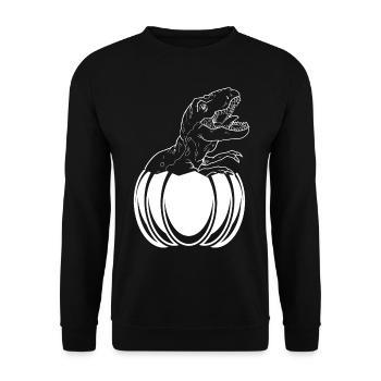 Citrouille d’Halloween avec dinosaure Drôle Hellowee - Sweat-shirt Unisexe - noir - Devant - Alina (178cm) & Michal (187cm)