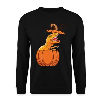 Pumpkin Dino Halloween Pumpkin Dinosaur - Unisex Sweatshirt - black - Front - Alina (178cm) & Michal (187cm)