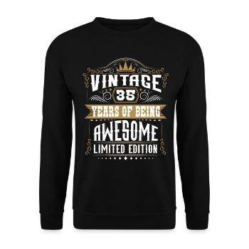 35 Years Of Being Awesome 35 Birthday 35 Years - Unisex Sweatshirt - black - Front - Alina (178cm) & Michal (187cm)