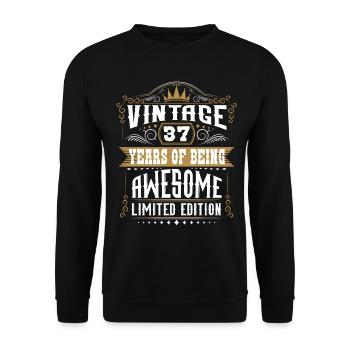 37 Years Of Being Awesome 37 Birthday 37 Years - Unisex Sweatshirt - black - Front - Alina (178cm) & Michal (187cm)