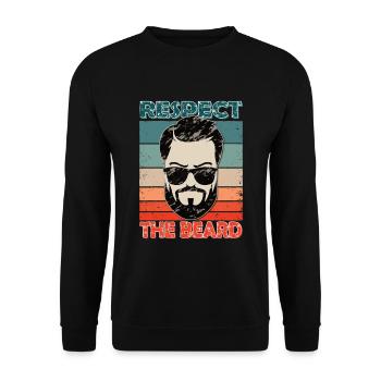 3 Tage Bart | Hip | Oberlippenbart | Holzfäller - Unisex Pullover - Schwarz - Vorne - Alina (178cm) & Michal (187cm)
