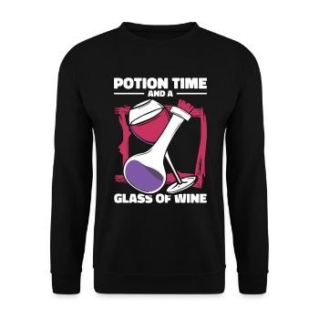 Aqua Tofana Wine Drinking Murder Mystery Wine - Unisex Sweatshirt - black - Front - Alina (178cm) & Michal (187cm)