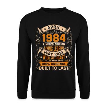 Birthday Legends 100% Original April 1984 - Unisex Sweatshirt - black - Front - Alina (178cm) & Michal (187cm)