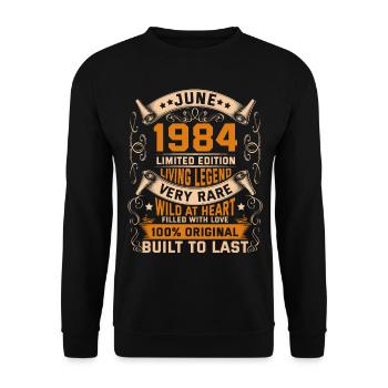 Birthday Legends 100% Original June 1984 - Unisex Sweatshirt - black - Front - Alina (178cm) & Michal (187cm)