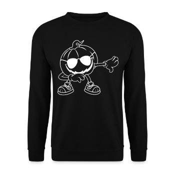 Citrouille d’Halloween avec lunettes de soleil Citrouille d’Halloween - Sweat-shirt Unisexe - noir - Devant - Alina (178cm) & Michal (187cm)