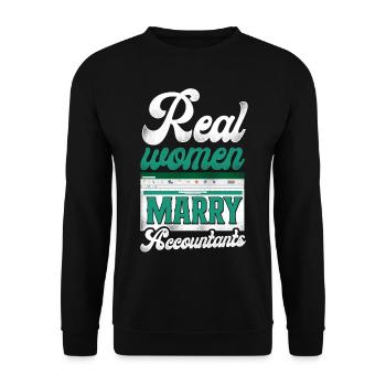 Accountant Bookkeeper Marriage - Unisex Pullover - Schwarz - Vorne - Alina (178cm) & Michal (187cm)