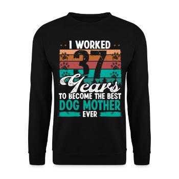 37 ans Meilleur chien Mère 37 Anniversaire Chien Maman - Sweat-shirt Unisexe - noir - Devant - Alina (178cm) & Michal (187cm)